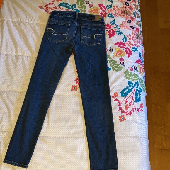 American Eagle Outfitters (AEO) Blue Super Stretch Skinny Jean Size 2 Regular - Picture 4 of 4